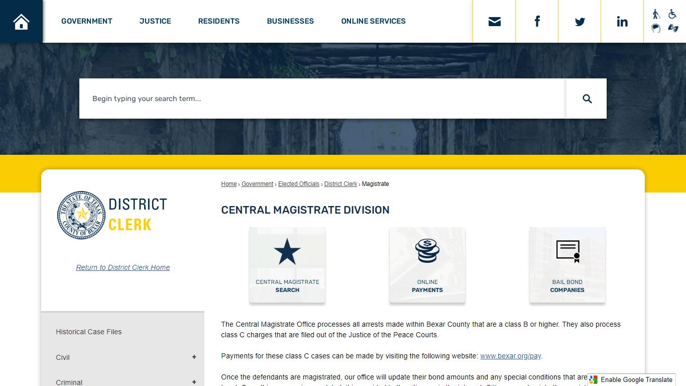 Central Magistrate Division | Bexar County, TX - Official Website