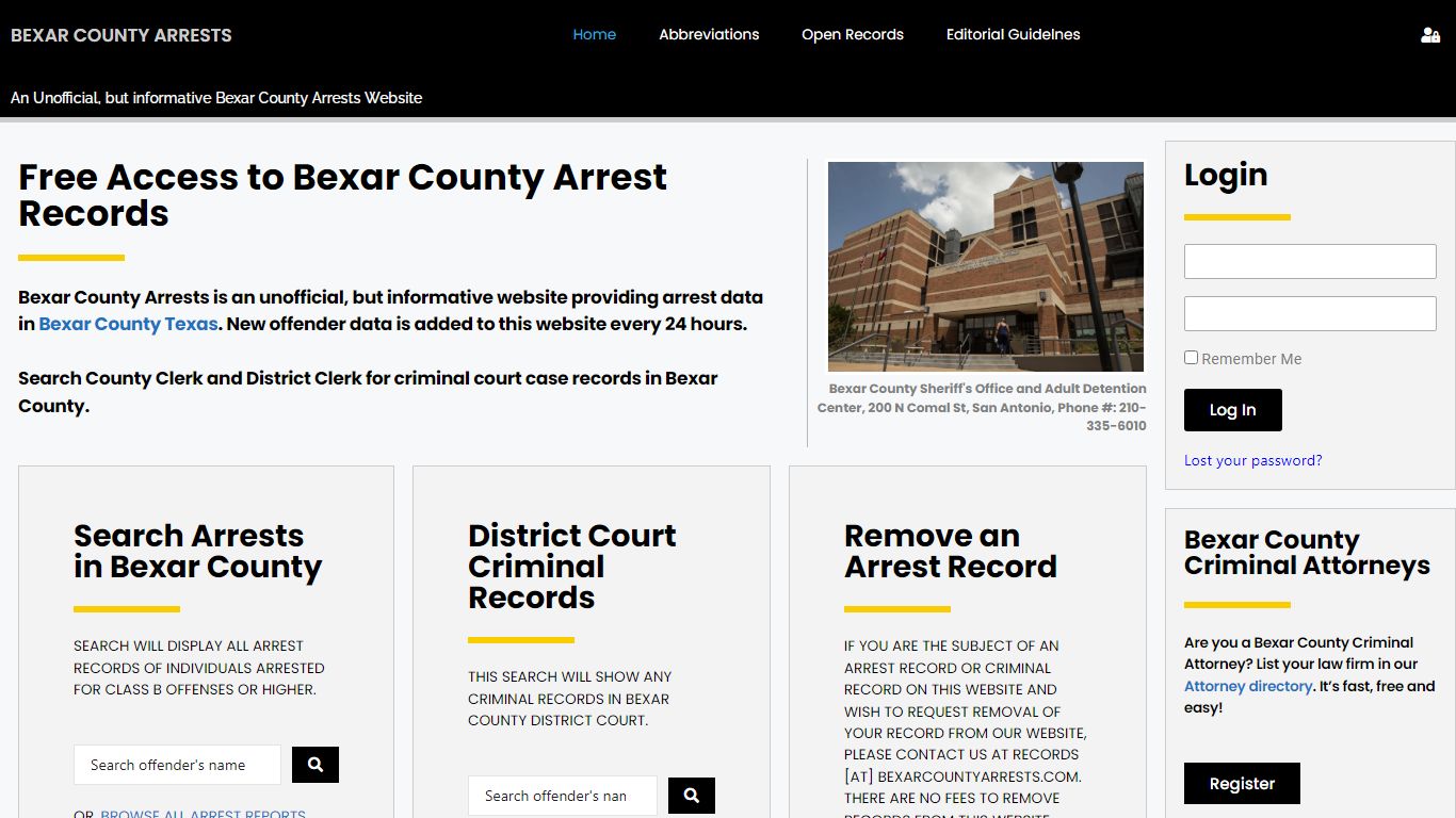 Home - Bexar County Arrests - Bexar County, TX
