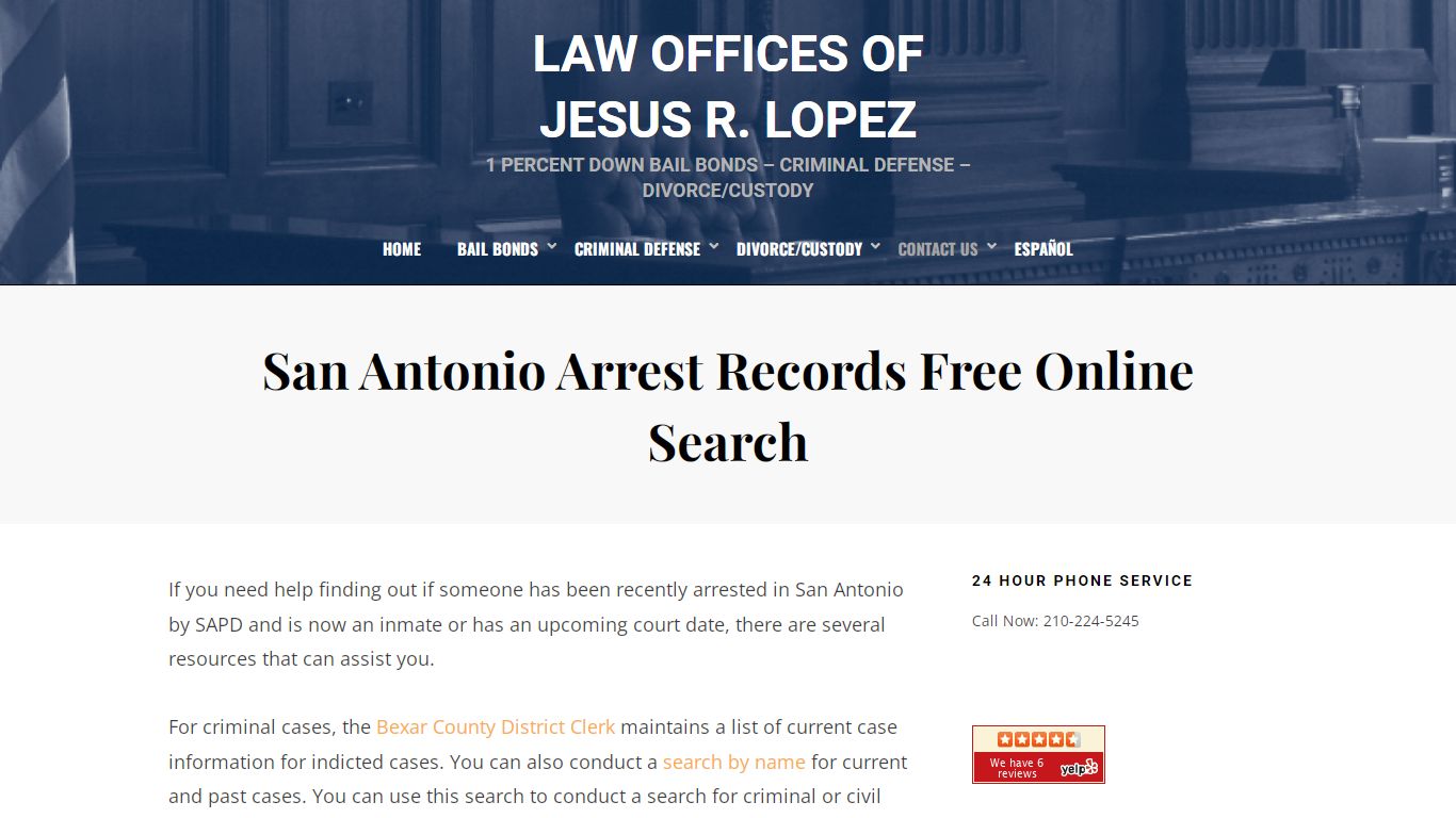 Arrest Records in San Antonio Bexar County Free Search